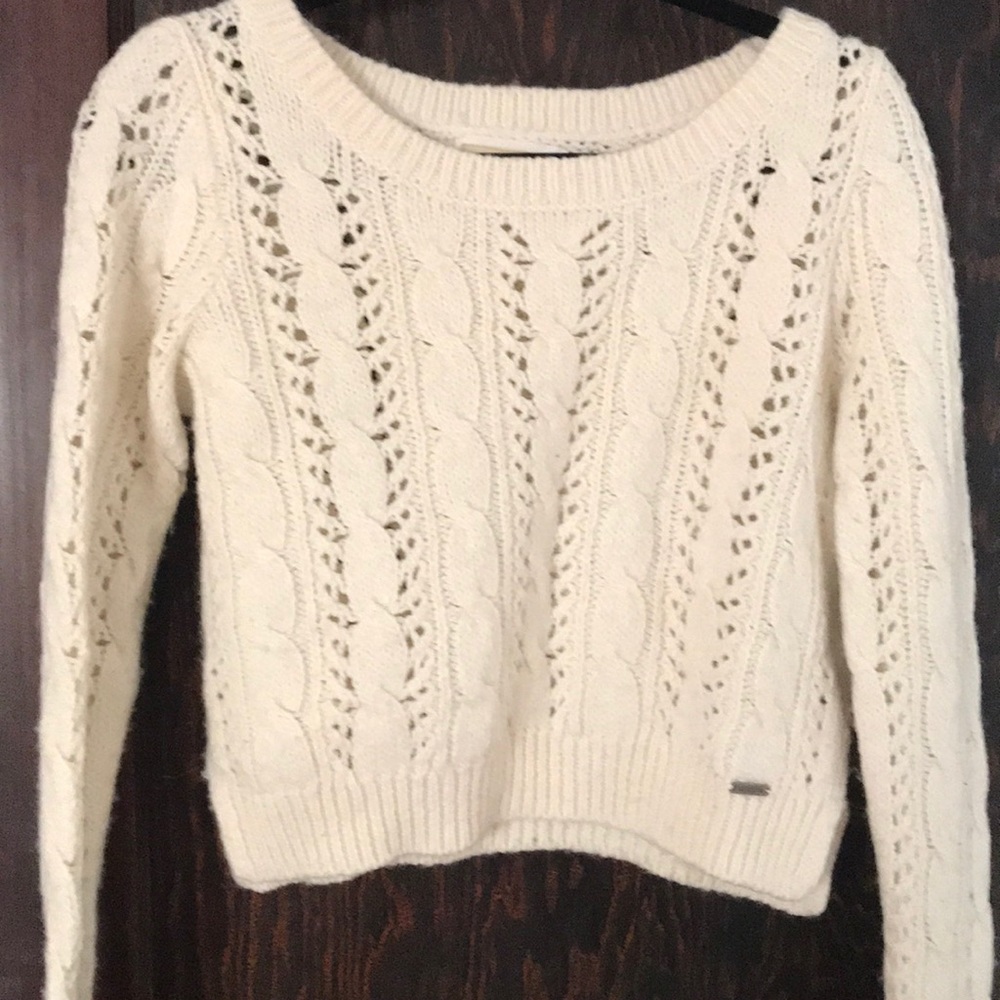 Cropped white sweater